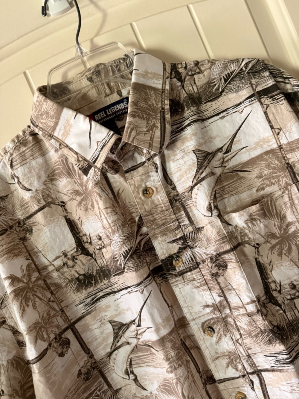 Reel Legends 'Mariner' Performance Button Up Shirt. 100% Cotton